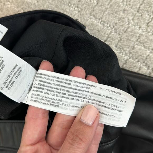 A&F Faux leather the skinny high rise curve love vegan black ankle pant straight - Picture 8 of 10